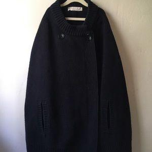 Navy Stella McCartney wool cape.